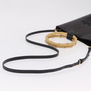 Miu Miu Bamboo Handle Hand Bag Leather 2way Black Gold Auth 206928M-9