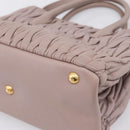 Miu Miu Matelasse Hand Bag Leather 2way Purple Gold Auth 206929A-16