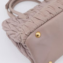 Miu Miu Matelasse Hand Bag Leather 2way Purple Gold Auth 206929A-17