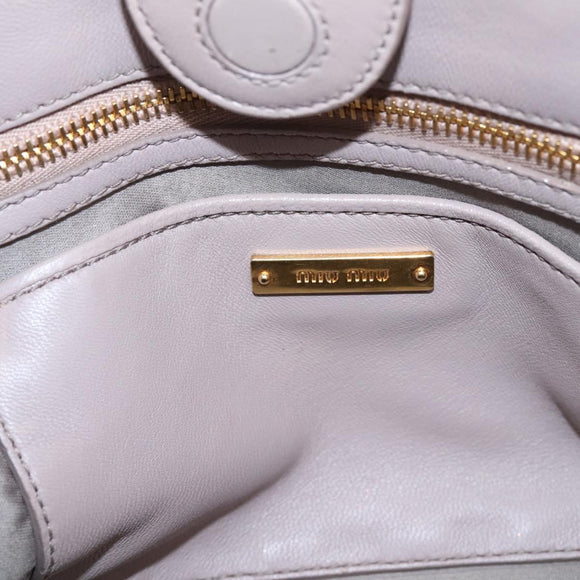 Miu Miu Matelasse Hand Bag Leather 2way Purple Gold Auth 206929A