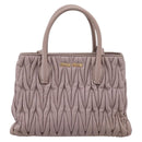 Miu Miu Matelasse Hand Bag Leather 2way Purple Gold Auth 206929A-13