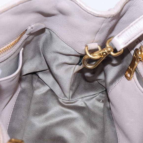 Miu Miu Matelasse Hand Bag Leather 2way Purple Gold Auth 206929A