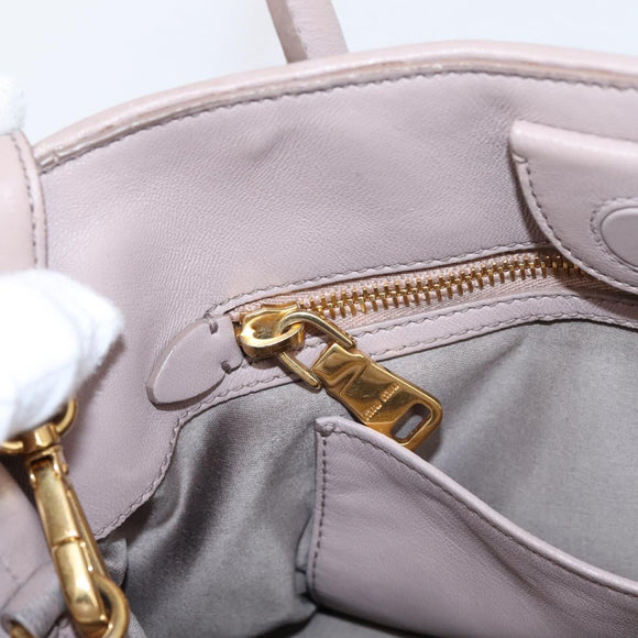 Miu Miu Matelasse Hand Bag Leather 2way Purple Gold Auth 206929A
