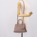 Miu Miu Matelasse Hand Bag Leather 2way Purple Gold Auth 206929A-27