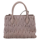 Miu Miu Matelasse Hand Bag Leather 2way Purple Gold Auth 206929A-2
