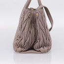 Miu Miu Matelasse Hand Bag Leather 2way Purple Gold Auth 206929A-3