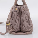 Miu Miu Matelasse Hand Bag Leather 2way Purple Gold Auth 206929A-4