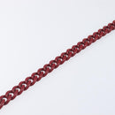 PRADA Chain Shoulder Bag Leather Red Silver Auth 206931V-16