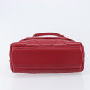 PRADA Chain Shoulder Bag Leather Red Silver Auth 206931V-5