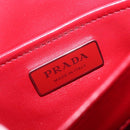PRADA Chain Shoulder Bag Leather Red Silver Auth 206931V-23