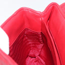 PRADA Chain Shoulder Bag Leather Red Silver Auth 206931V-25