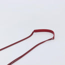 PRADA Chain Shoulder Bag Leather Red Silver Auth 206931V-14