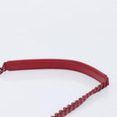 PRADA Chain Shoulder Bag Leather Red Silver Auth 206931V-15