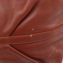 BVLGARI Chandra Hand Bag Leather Brown Gold Auth 206932-12