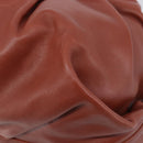 BVLGARI Chandra Hand Bag Leather Brown Gold Auth 206932-15