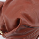 BVLGARI Chandra Hand Bag Leather Brown Gold Auth 206932-16