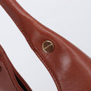 BVLGARI Chandra Hand Bag Leather Brown Gold Auth 206932-17