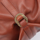 BVLGARI Chandra Hand Bag Leather Brown Gold Auth 206932-20