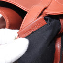 BVLGARI Chandra Hand Bag Leather Brown Gold Auth 206932-29