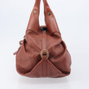 BVLGARI Chandra Hand Bag Leather Brown Gold Auth 206932-4