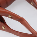 BVLGARI Chandra Hand Bag Leather Brown Gold Auth 206932-8
