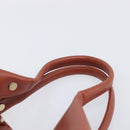 BVLGARI Chandra Hand Bag Leather Brown Gold Auth 206932-9