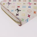 LOUIS VUITTON Monogram Multicolor Zippy Long Wallet White M60241 LV Auth 206935-16