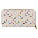 LOUIS VUITTON Monogram Multicolor Zippy Long Wallet White M60241 LV Auth 206935-2