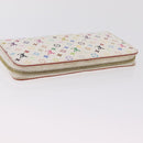 LOUIS VUITTON Monogram Multicolor Zippy Long Wallet White M60241 LV Auth 206935-6