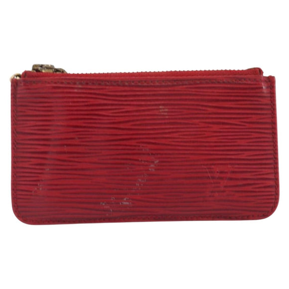 LOUIS VUITTON Epi Pochette Cles Coin Purse Red M63807 LV Auth 206937