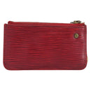 LOUIS VUITTON Epi Pochette Cles Coin Purse Red M63807 LV Auth 206937-2