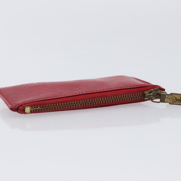 LOUIS VUITTON Epi Pochette Cles Coin Purse Red M63807 LV Auth 206937