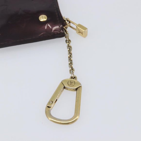 LOUIS VUITTON Monogram Vernis Pochette Cles Purse Amarante M93518 LV Auth 206941