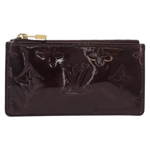 LOUIS VUITTON Monogram Vernis Pochette Cles Purse Amarante M93518 LV Auth 206941