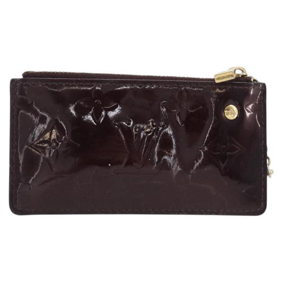 LOUIS VUITTON Monogram Vernis Pochette Cles Purse Amarante M93518 LV Auth 206941