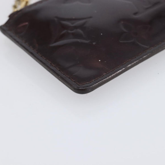 LOUIS VUITTON Monogram Vernis Pochette Cles Purse Amarante M93518 LV Auth 206941