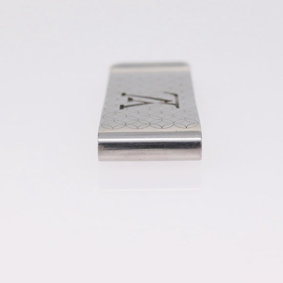 LOUIS VUITTON Bill Clip Money Clip metal Silver LV Auth 206944