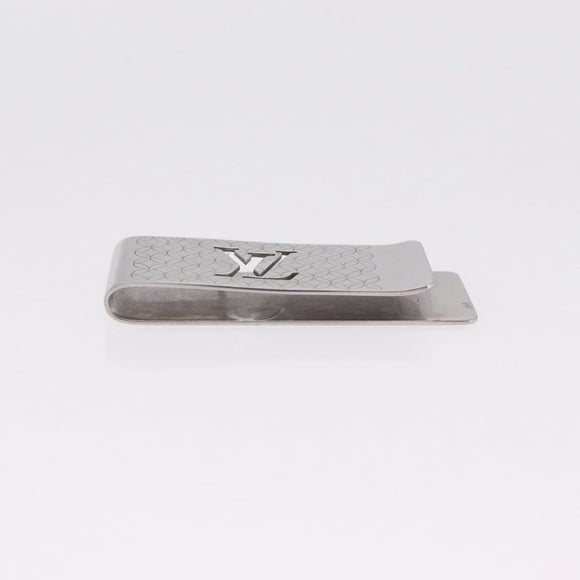 LOUIS VUITTON Bill Clip Money Clip metal Silver LV Auth 206944