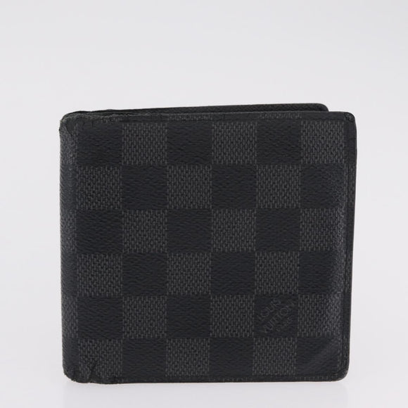 LOUIS VUITTON Damier Graphite Monogram Portefeuille Marco 2 Set Auth 206946
