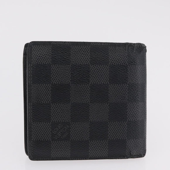 LOUIS VUITTON Damier Graphite Monogram Portefeuille Marco 2 Set Auth 206946