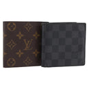 LOUIS VUITTON Damier Graphite Monogram Portefeuille Marco 2 Set Auth 206946-1