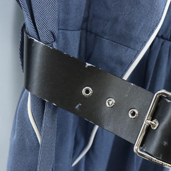 LOUIS VUITTON All-in-one Jumpsuit Wool Light Blue Silver LV Auth 206948