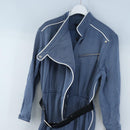 LOUIS VUITTON All-in-one Jumpsuit Wool Light Blue Silver LV Auth 206948-7