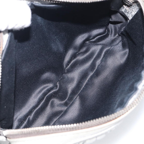Miu Miu Matelasse Shoulder Bag Leather Silver Auth 206966A