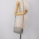 Miu Miu Matelasse Shoulder Bag Leather Silver Auth 206966A-25
