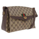 GUCCI GG Supreme Web Sherry Line Bag PVC Beige Gold 904 02 084 Auth 206972-1