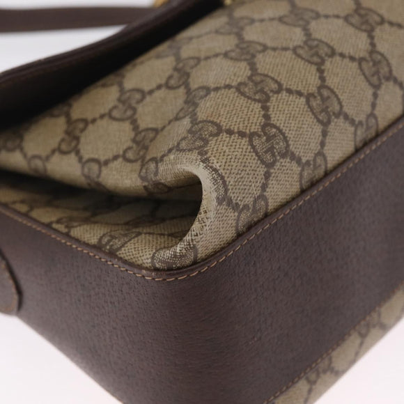 GUCCI GG Supreme Web Sherry Line Bag PVC Beige Gold 904 02 084 Auth 206972