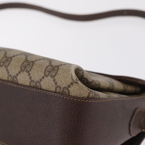 GUCCI GG Supreme Web Sherry Line Bag PVC Beige Gold 904 02 084 Auth 206972