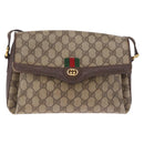 GUCCI GG Supreme Web Sherry Line Bag PVC Beige Gold 904 02 084 Auth 206972-2