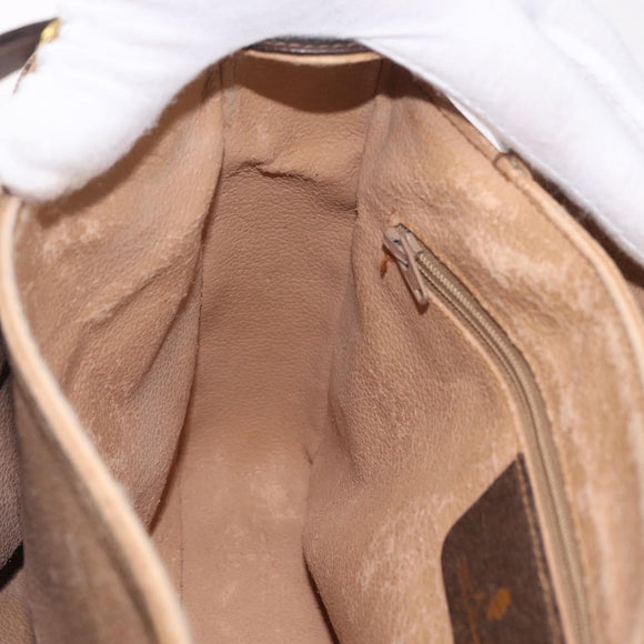 GUCCI GG Supreme Web Sherry Line Bag PVC Beige Gold 904 02 084 Auth 206972
